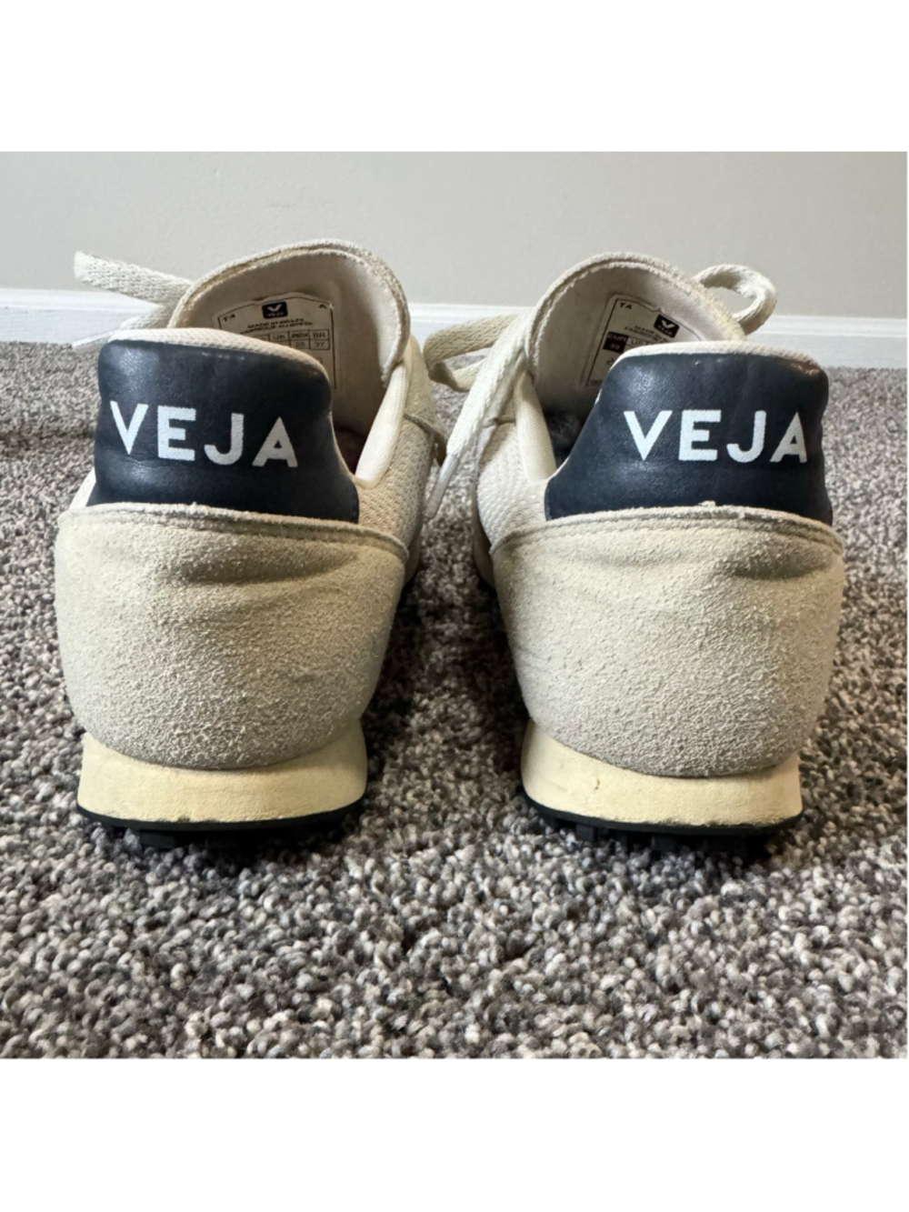 Women's Veja SDU J-Mesh Sneakers Size 8 - White Beige Pink - Picture 8 of 10